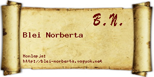 Blei Norberta névjegykártya